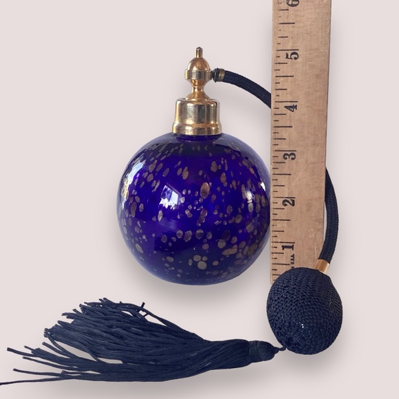 *RESERVED FOR MANDY*Glass Act Studio Royal Blue Gold Flecks Atomizer Spritzer - Picture 10 of 11